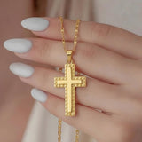 14K Gold Plated Cross Infinity  Pendant Necklace  for Women