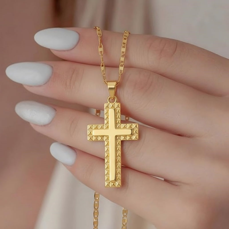 14K Gold Plated Cross Infinity  Pendant Necklace  for Women