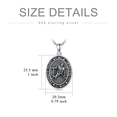 Sterling Silver Baseball Soccer Hockey Football Basketball Taekwondo Tennis Golf Runner Pendant Necklace