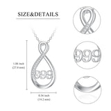 Sterling Silver 111 222 333 444 555 777 888 999 Infinity Angel Number Pendant Necklace