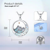 Sterling Silver Mustard Seed Black Cat Hummingbird Cross and Mountain Mountain Turquoise Sun and Moon Pendant Necklace