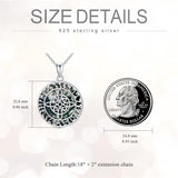 Sterling Silver Moss Agate Witches Knot Pendant Necklace