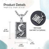 Sterling Silver Sun Moon Lovers Tarot Card Photo Locket Necklace
