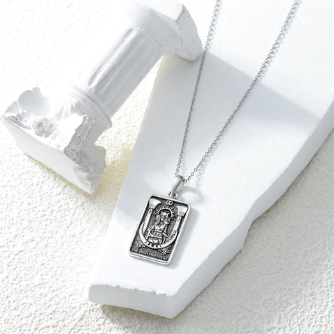 Sterling Silver Goddess Athena High Priestess Pendant Necklace