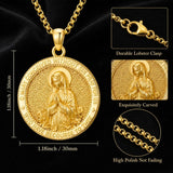 Patron Saint Medal Gold Plated Catholic Pendant Christian Religious Necklace Amulet Jewelry
