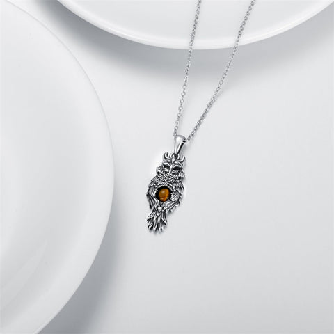 Sterling Silver Blue Jay Eagle Phoenix Owl Pendant Necklace for Women