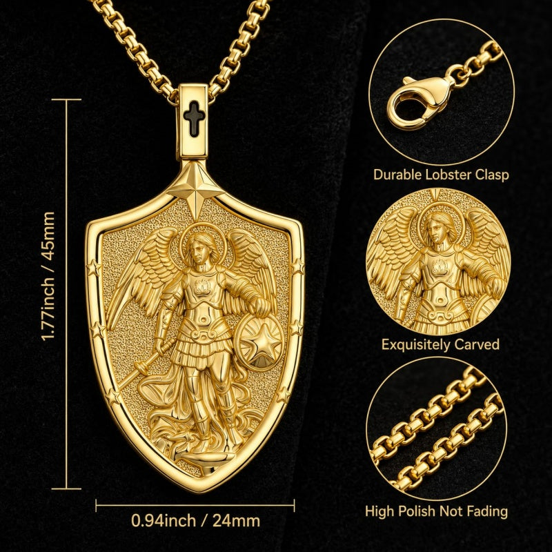 Patron Saint Medal Gold Plated Catholic Pendant Christian Religious Necklace Amulet Jewelry