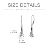 Sterling Silver Microphone  Saxophone Accordion  Clarinet Guitar Harp Leverback Earrings Gifts for Music Lovers