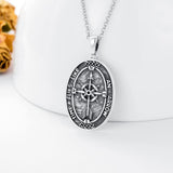 Sterling Silver Amulet Compass Necklace Pendant Necklace
