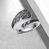 Sterling Silver Adjustable Dragon Moth Octopus Shark Stingray Sea Turtle Spoon Ring