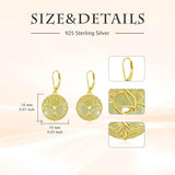 14K Gold Plated Natural Jade  Earrings for Women Good Fortune Jewelry Birthday Mother's Day Gifts