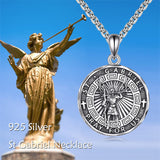 Religious Protector Necklace Sterling Silver Patron Saint Pendant Jewelry Gifts for Women Men