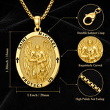 Patron Saint Medal Gold Plated Catholic Pendant Christian Religious Necklace Amulet Jewelry