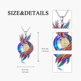 Sterling Silver Crystal Phoenix Pendant Necklace