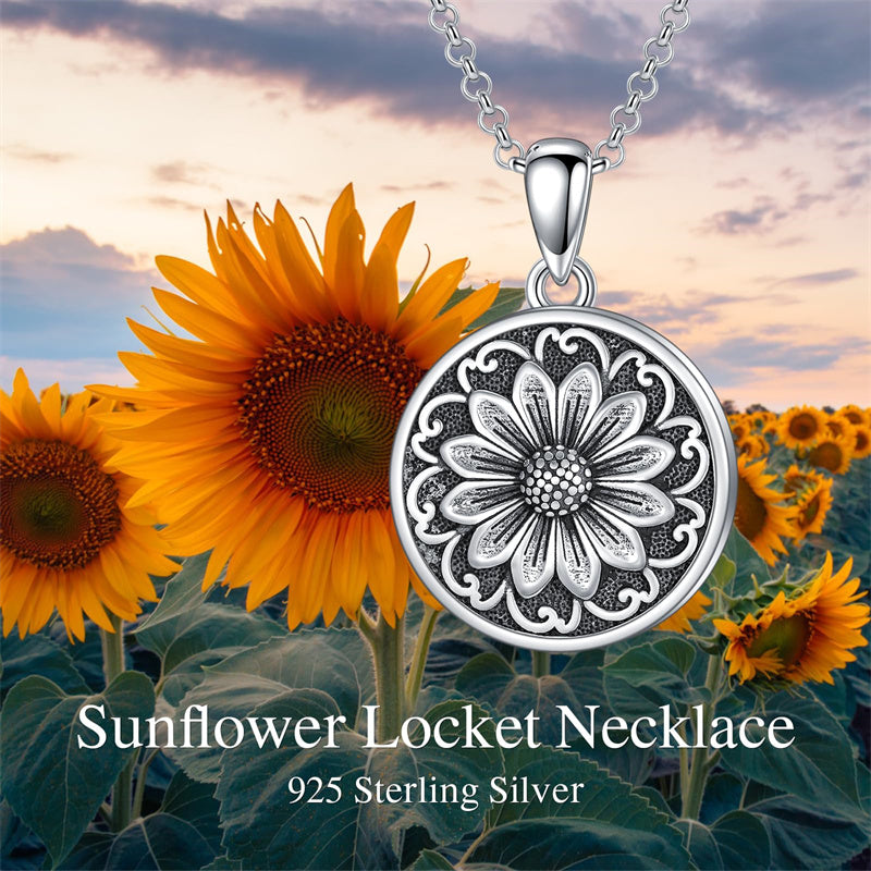 Sterling Silver Personalized Photo &Engraved Round Photo Necklace