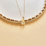 14K Gold Pearl Cat Pendant Necklace