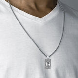 Sterling Silver Dog Tag Baseball Basketball Softball Soccer Pendant Necklace for Men