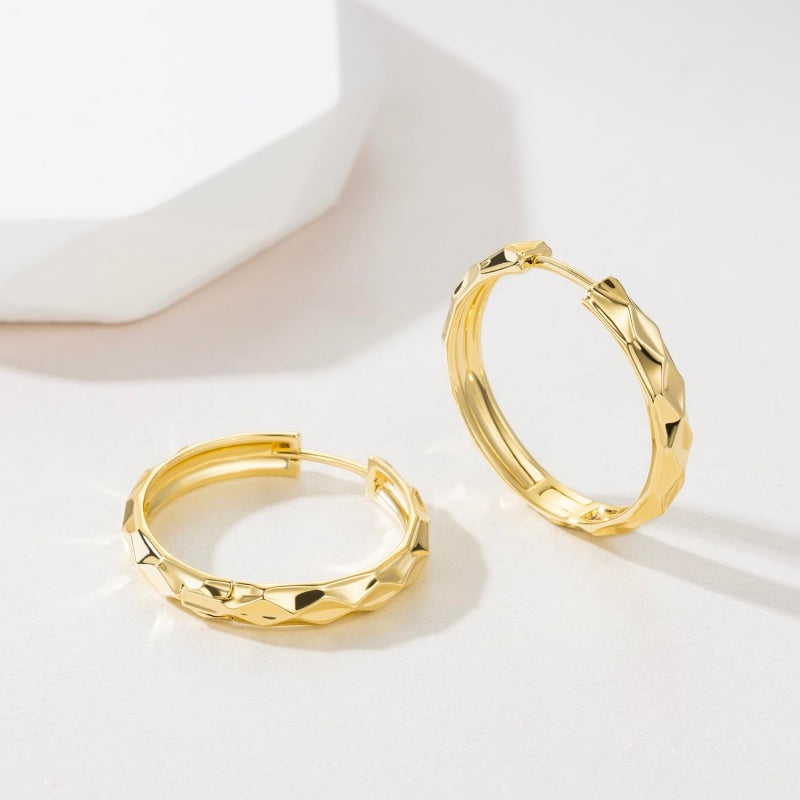 14K Gold Plated Classic Huggie Earrings for Women