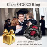 Sterling Silver Personalized  Birthstone High School College Class Ring  for Men