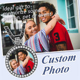 Copper  Cubic Zirconia Round Personalized Photo Engraved Pendant Necklace