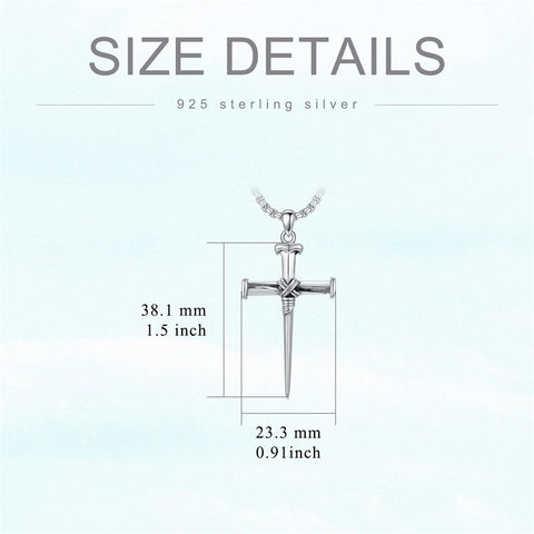 Sterling Silver Crucifix Jesus Pendant Necklace