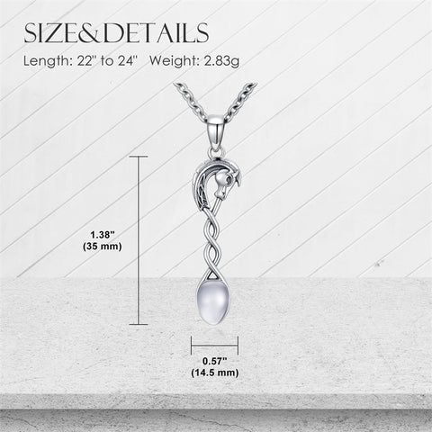 Sterling Silver Horse Turtle Dragon Masks Spoon Pendant Necklace