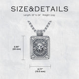 Sterling Silver Eagles Wolf Lion Pendant Necklace For Men with Stainless Steel Chain