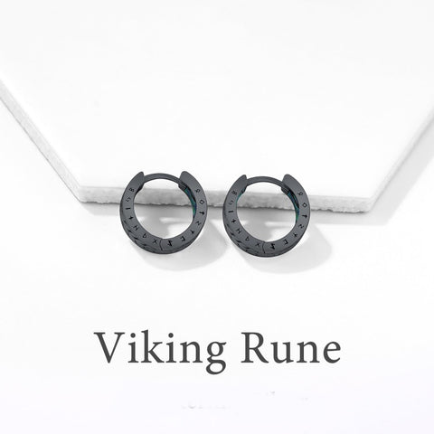 14K Gold Plated  Viking Hoop Earrings