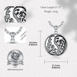 Sterling Silver Yin Yang Wolf Dragon Scorpion Tiger Wolf Phoenix Pendant Necklace
