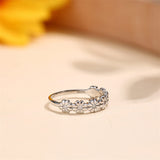 925 Sterling Silver Daisy Flower Ring Paved with Colorful Cubic Zirconia Gift For Women