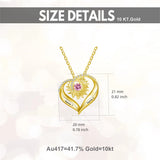 10K 14K 18K Gold Personalized Birthstone Engraved Heart Sunflower Pendant Necklace