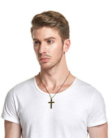 Stainless Steel Simple Men’s Stainless Steel Cross Pendant Chain Necklace for Men Women, 20-24 Inches Chain