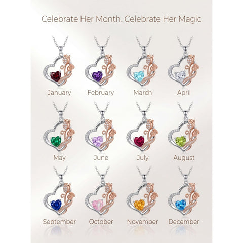 14K Gold Plated  Birthstone Rose Flower Necklaces for Women