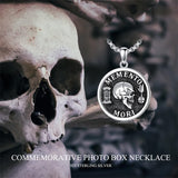Sterling Silver Personalized Photo Memento Mori Pendant Skull Pendant Necklace