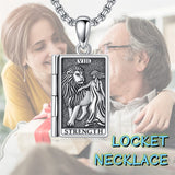 Sterling Silver Sun Moon Lovers Tarot Card Photo Locket Necklace