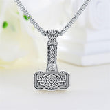 Sterling Silver Thors Hammer Urn Necklace for Ashes