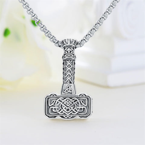 Sterling Silver Thors Hammer Urn Necklace for Ashes