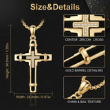 14K Gold Plated Cross Pendant Necklace Christian Jewelry Gifts