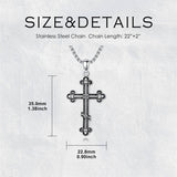 Sterling Silver Orthodox Cross Pendant Necklace Religious Gift