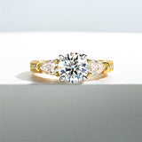 Sterling Silver 3 Stone 3CT/5CT Moissanite Engagement Ring Promise Anniversary Ring for Women