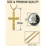 14K Plated Gold Cross Pendant Crucifix Necklace Christian Jewelry Baptism Religious Faith