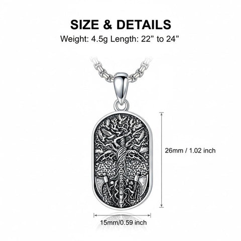 Sterling Silver Memento Mori Tree of Life Anubis Pendant Viking Amulet   Protection Pendant Necklace Egyptian Jewelry Christmas Birthday Gifts