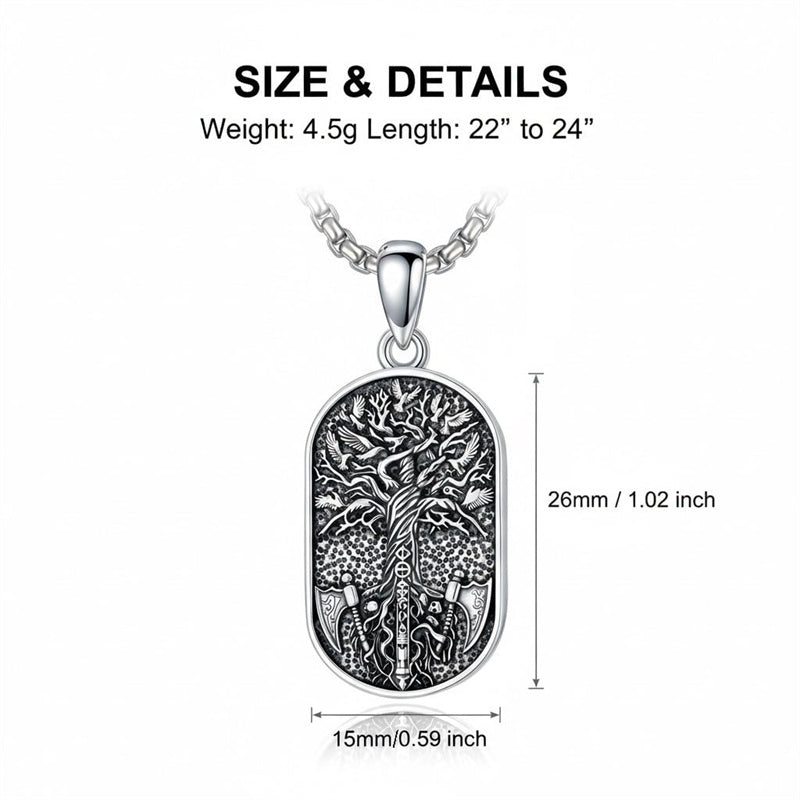 Sterling Silver Memento Mori Tree of Life Anubis Pendant Viking Amulet   Protection Pendant Necklace Egyptian Jewelry Christmas Birthday Gifts