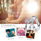 Sterling Silver Cubic Zirconia Endless Love Matching Set Couple Rings