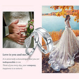 Sterling Silver Cubic Zirconia Endless Love Matching Set Couple Rings