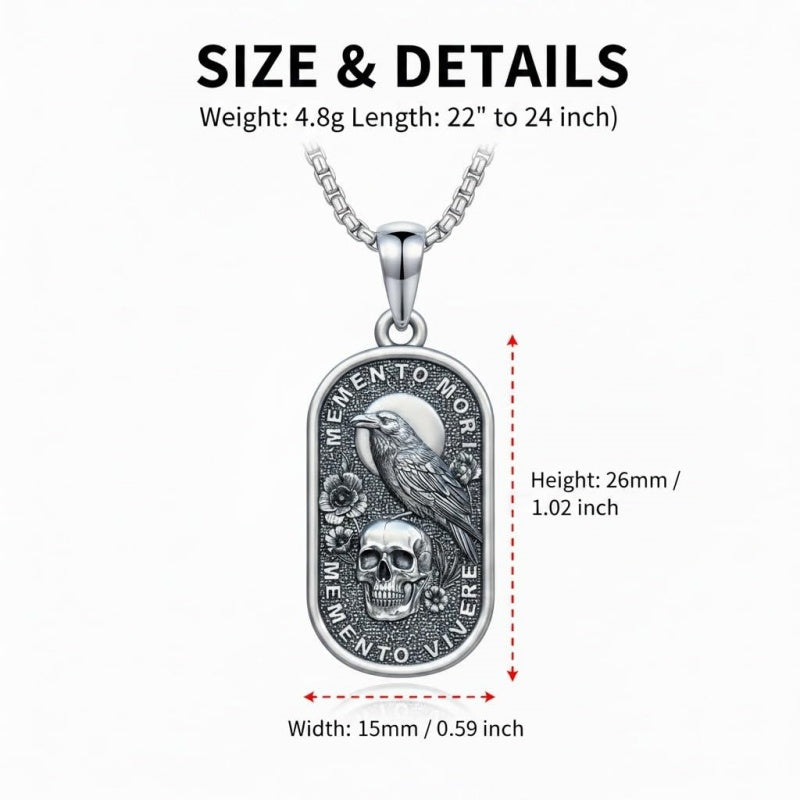 Sterling Silver Memento Mori Tree of Life Anubis Pendant Viking Amulet   Protection Pendant Necklace Halloween Gift
