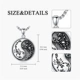 Sterling Silver Yin Yang Wolf Dragon Scorpion Tiger Wolf Phoenix Pendant Necklace