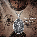 Sterling Silver Amulet Compass Necklace Pendant Necklace