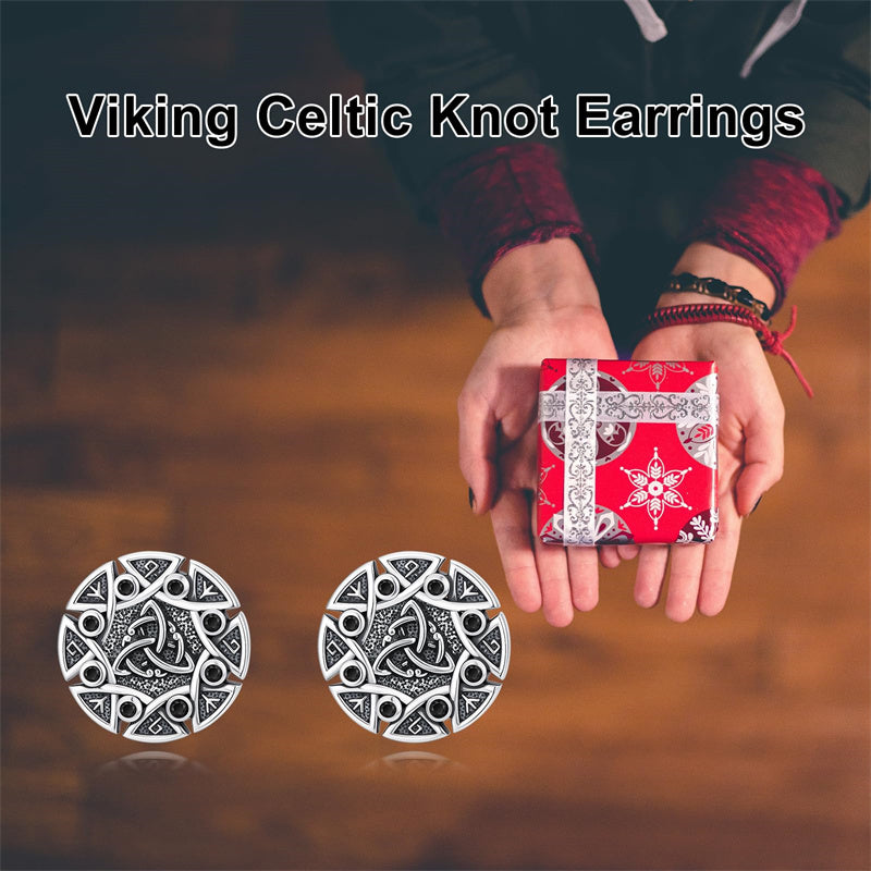 Sterling Silver Viking Raven Crow Skull Stud Earrings