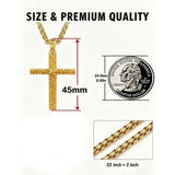14K Plated Gold Cross Pendant Crucifix Necklace Christian Jewelry Baptism Religious Faith